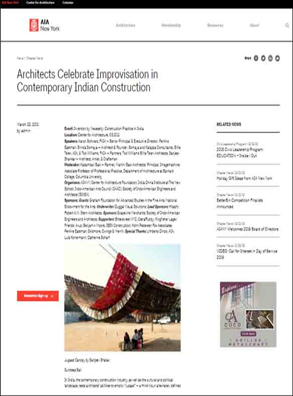 Architects Celebrate Improvisation in Contemporary Indian Construction, AIA New York